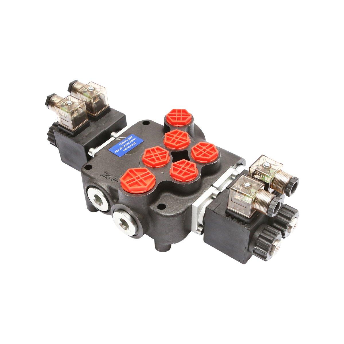Distribuitor hidraulic P80 electromagnetic cu 2 cai, 12V Breckner Germany